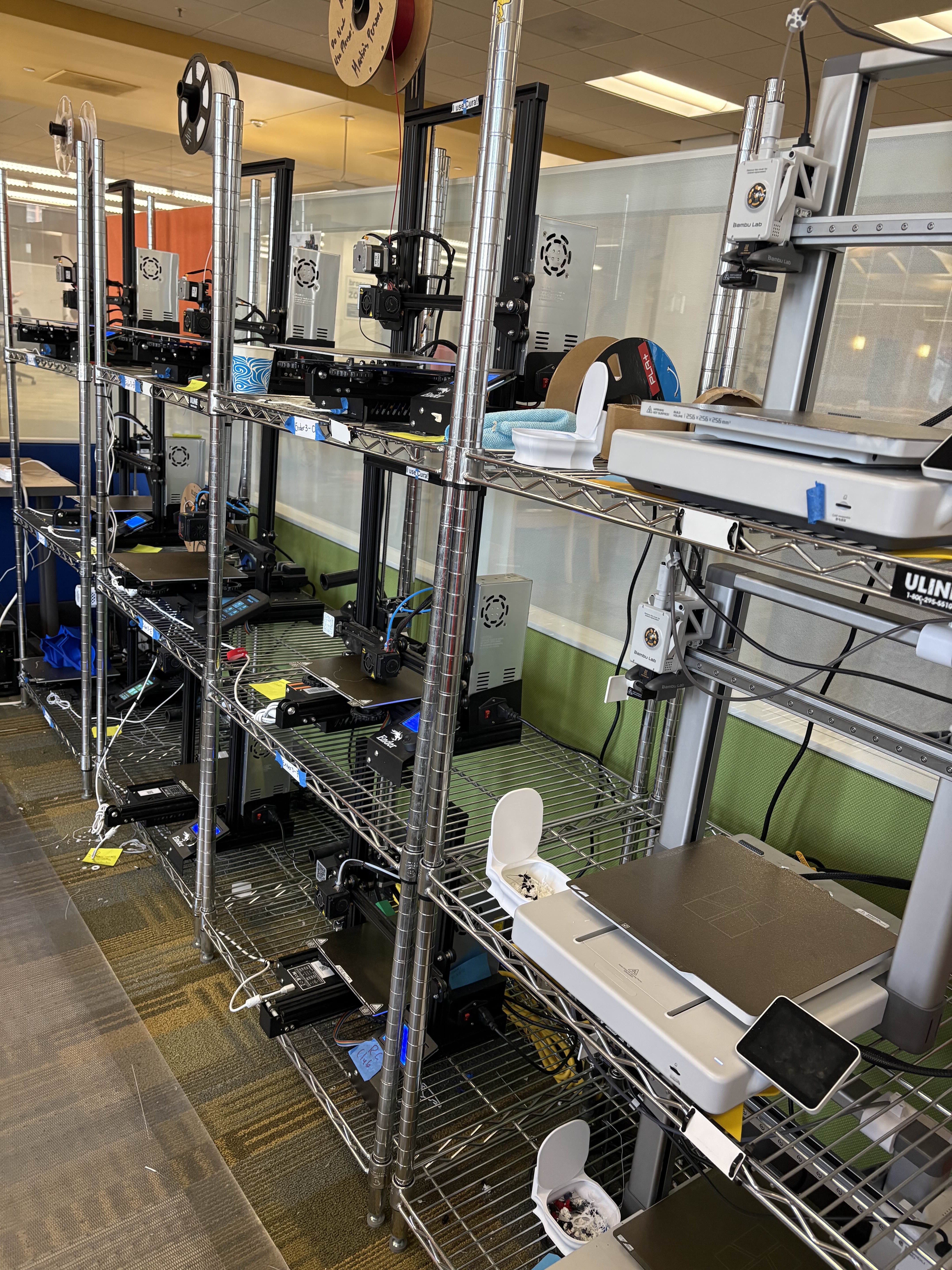 An array of 3D printers
